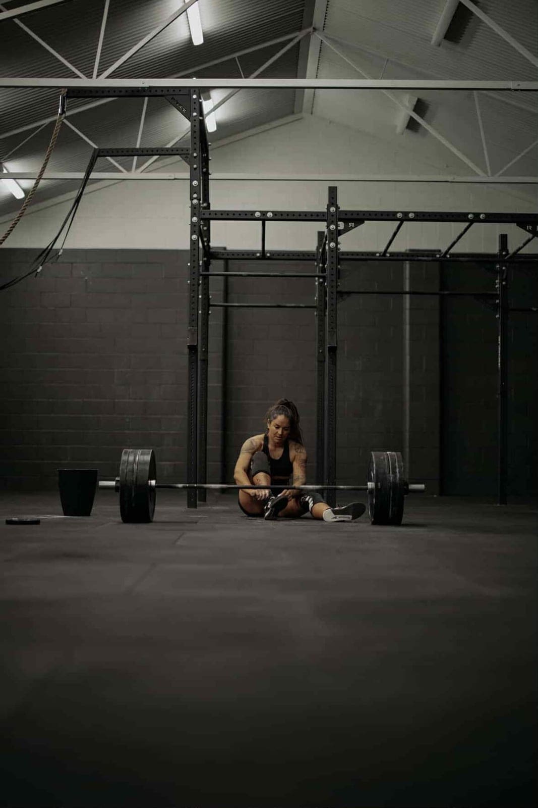 The House of Hybrid gym floor in Lobethal, racks and turf ready for a class.